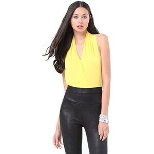 bebe Yellow Sleeveless Bodysuit